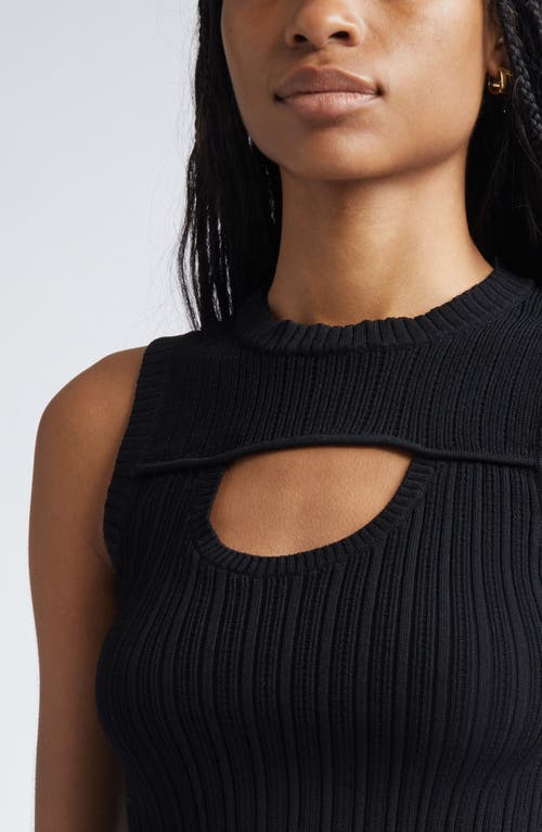 Ramy Brook Morgann Cutout Sleeveless Rib Knit Top In Black