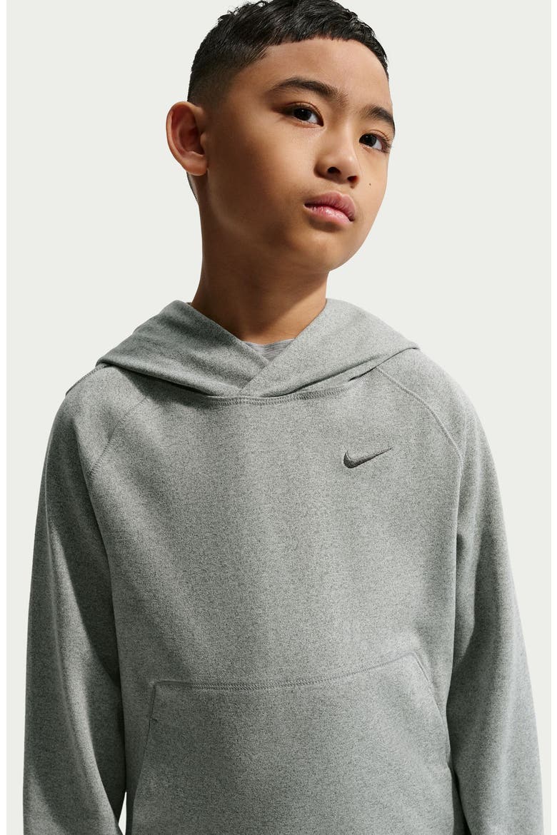 Kids' Nanoknit Dri-FIT® Performance Hoodie, Alternate, color, SMOKE GREY/ LIGHT SMOKE GREY