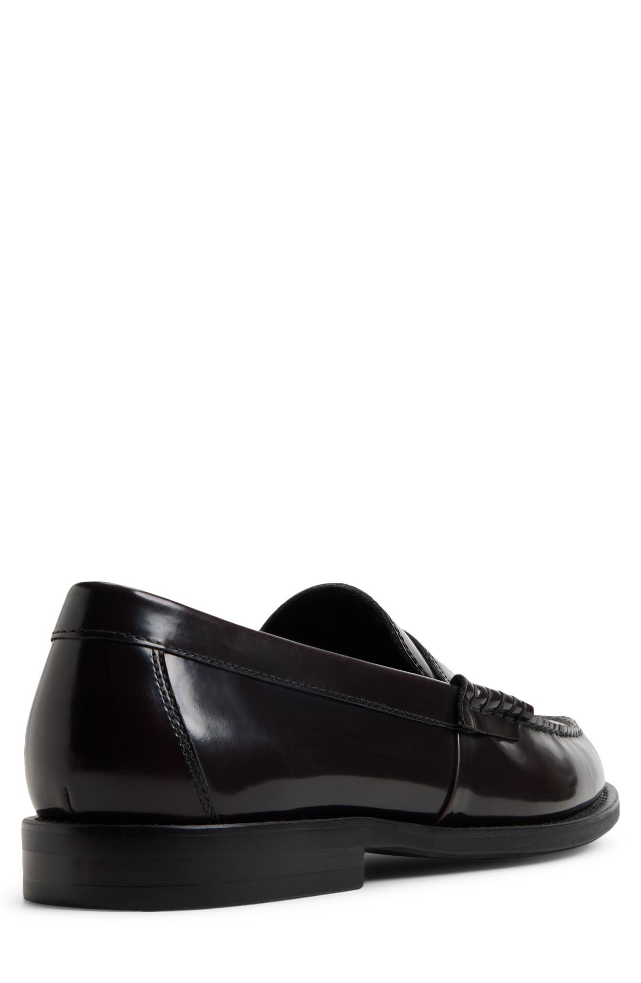 Emil Leather Penny Loafer, Alternate, color, BURGUNDY