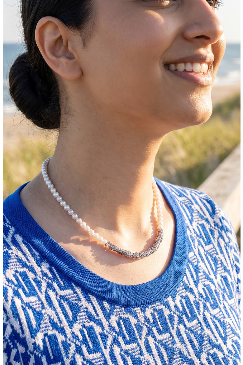 Bianca Imitation Pearl Necklace, Alternate, color, GOLD