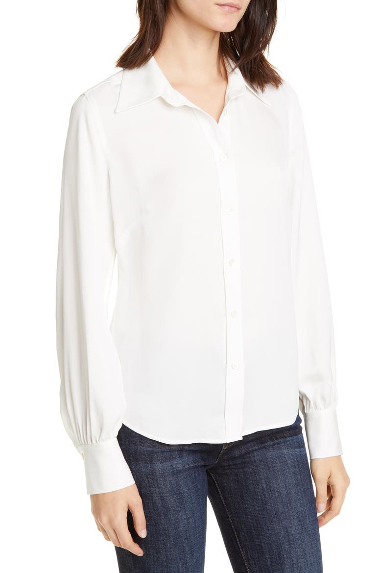 '70s Silk Shirt, Alternate, color, BLANC
