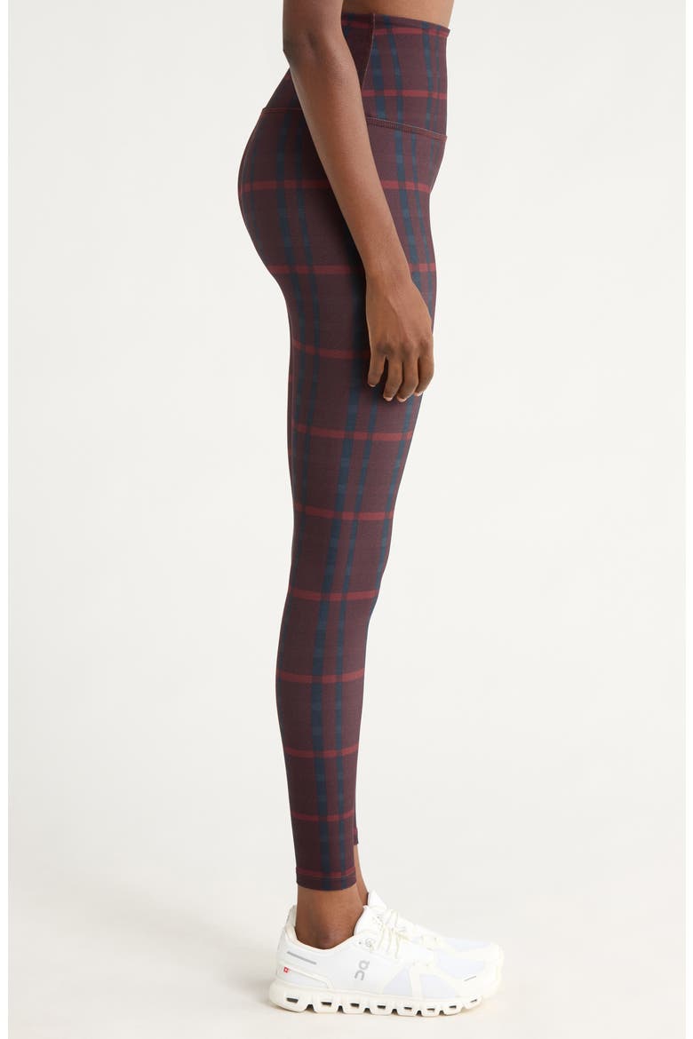SoftMark Caught in the Midi High Waist Leggings, Alternate, color, DARK CHERRY PREPPY P