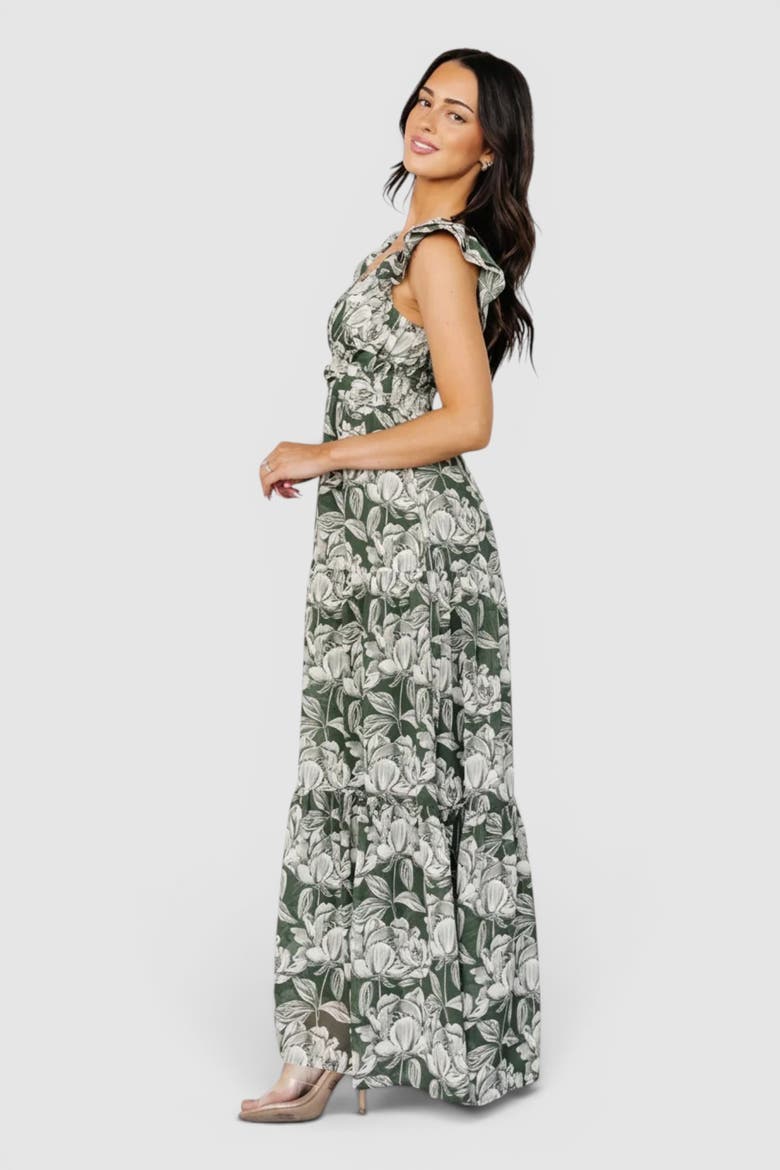 Martina Maxi Dress, Alternate, color, Green + White