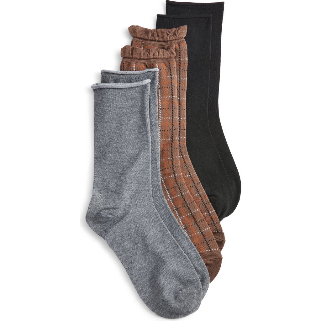 K. Bell Socks K Bell Socks Assorted 3-pack Roll Top Crew Socks In Multi