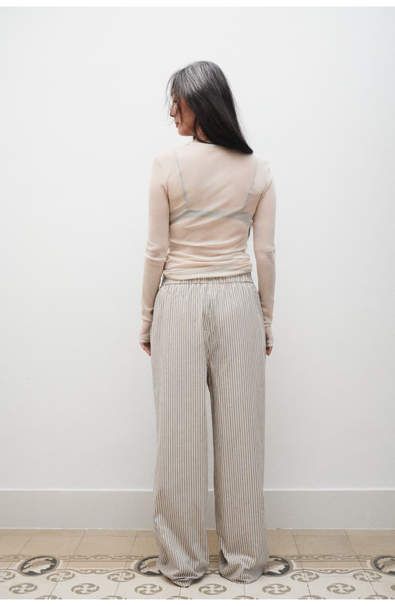 SILK LAUNDRY COTTON PAPER BAG PANTS SLATE STRIPE, Alternate, color, Slate Stripe