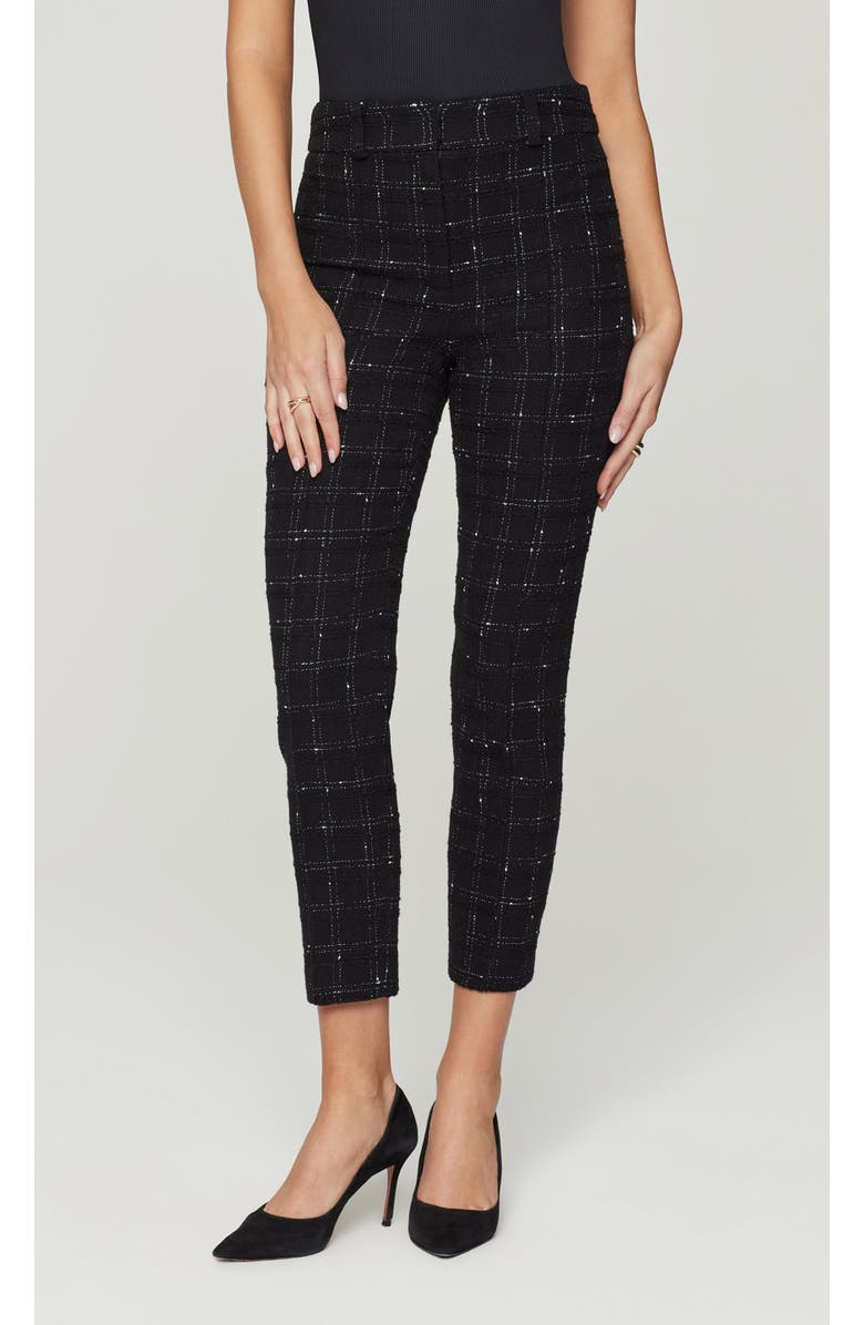 Generation Love Tula Windowpane Tweed Pants, Alternate, color, Black/White