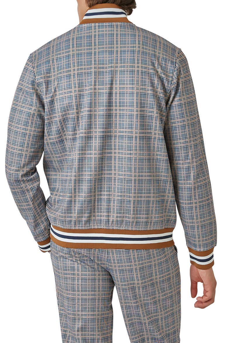 Glen Plaid Track Jacket, Alternate, color, CARAMEL