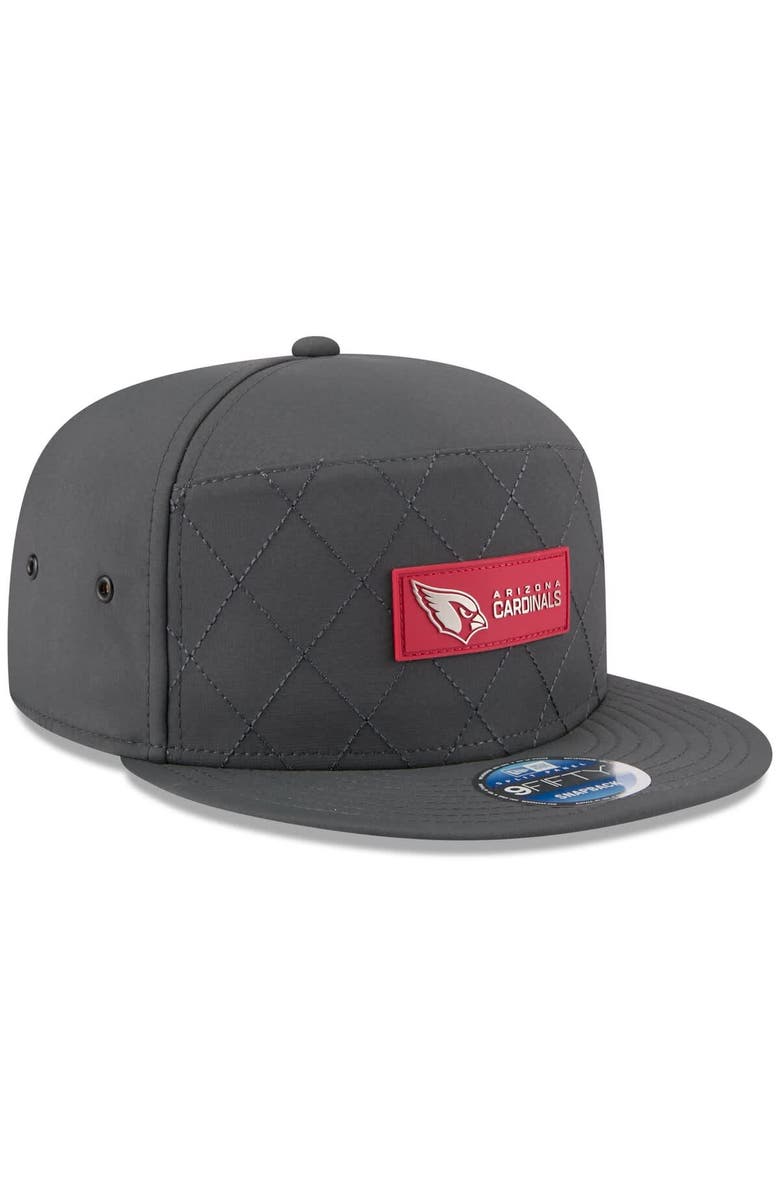 New Era Men's New Era Charcoal Arizona Cardinals 2025 Sideline Cold Weather Split Panel 9FIFTY Snapback Hat, Alternate, color, Charcoal