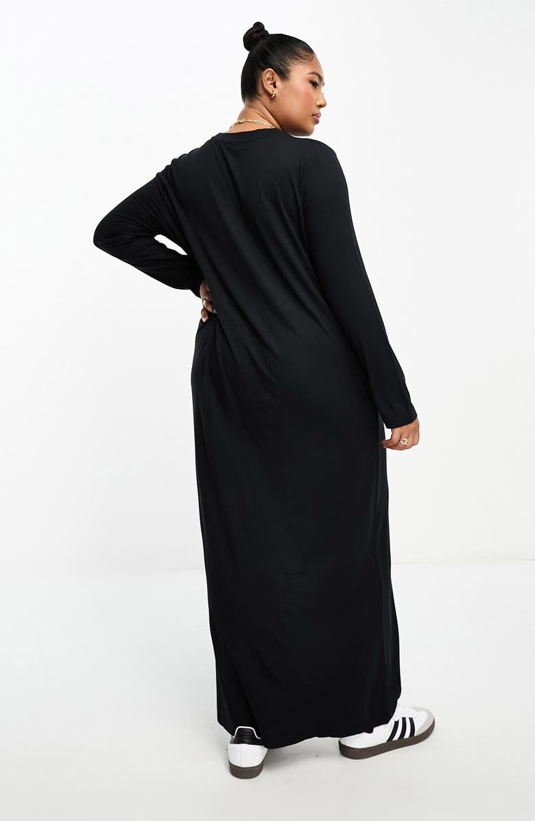 ASOS DESIGN Curve Long Sleeve T-Shirt Maxi Dress | Nordstrom