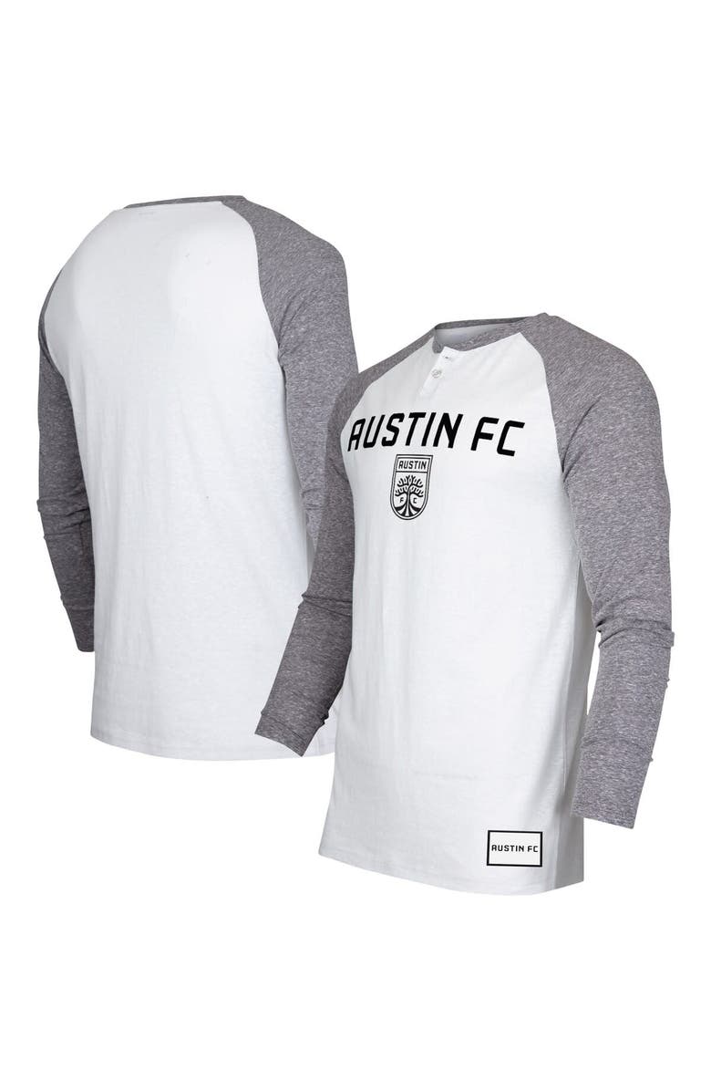 CONCEPTS SPORT Men's Concepts Sport White/Charcoal Austin FC Concord Henley Raglan Long Sleeve T-Shirt, Alternate, color, 