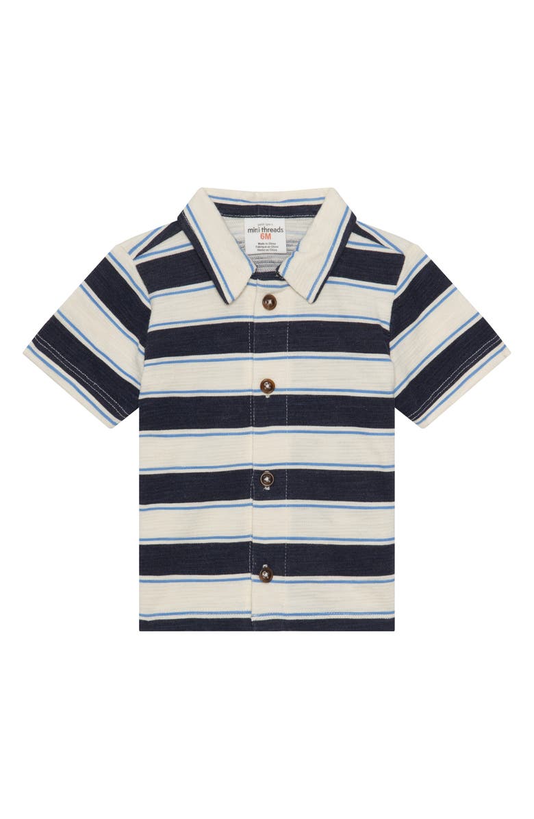 PL Baby by Petit Lem 4-Piece Stripe Outfit Set, Alternate, color, Blue Stripe