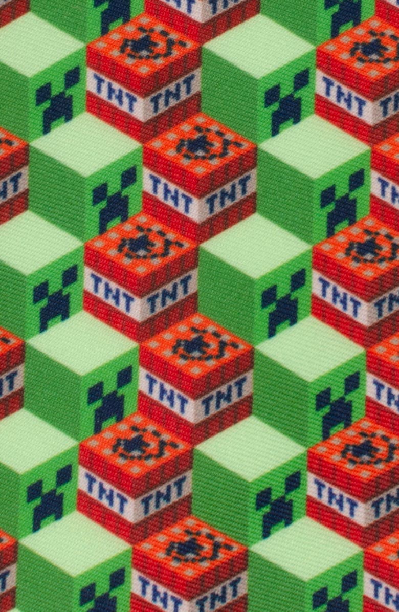 Cufflinks, Inc. Minecraft Creeper TNT Isometric Tie, Alternate, color, Green