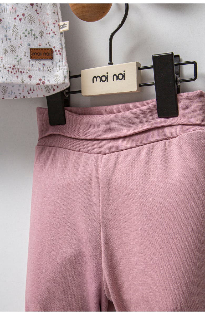 moi noi Flower Neckline Ruffle Outfit, Alternate, color, Pink