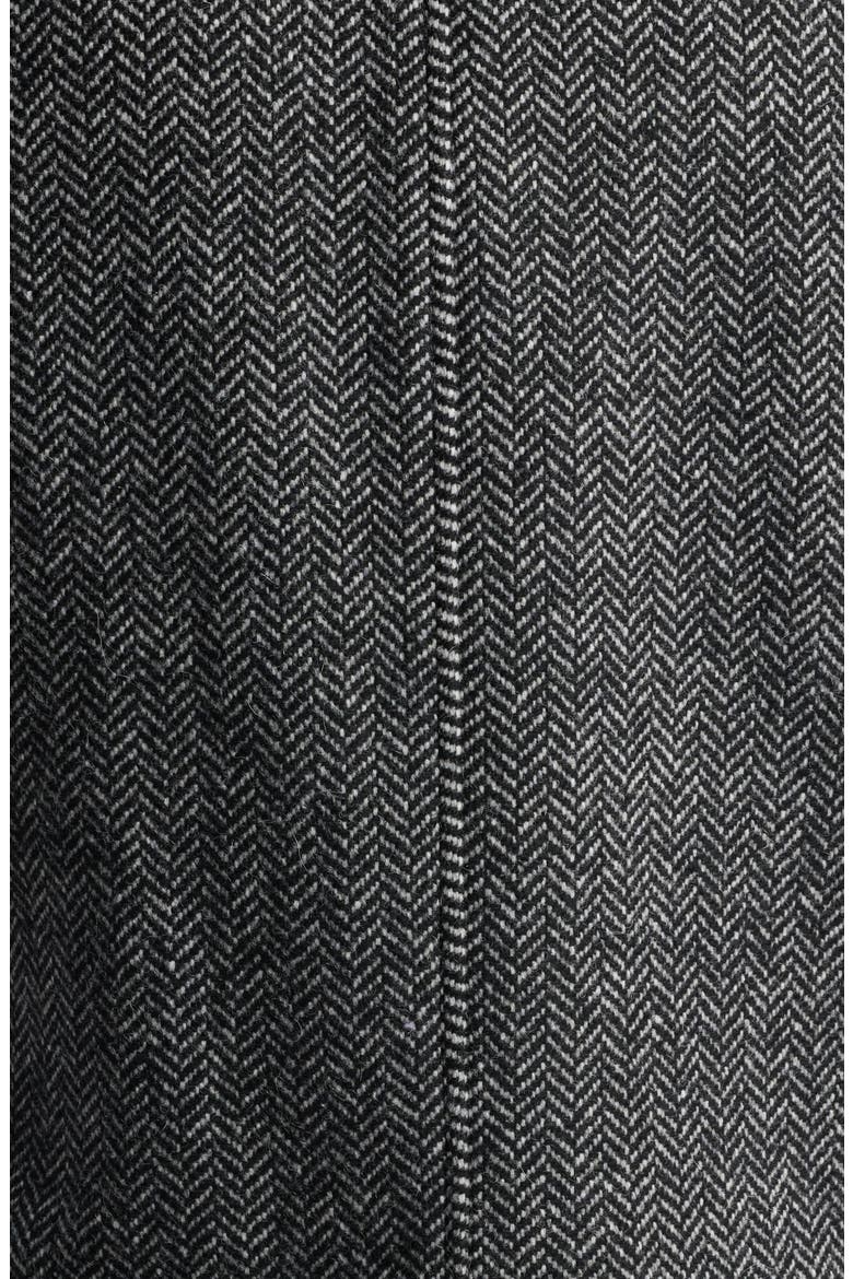Cole Genuine Shearling Collar Wool Blend Peacoat, Alternate, color, BLACK-WHITE