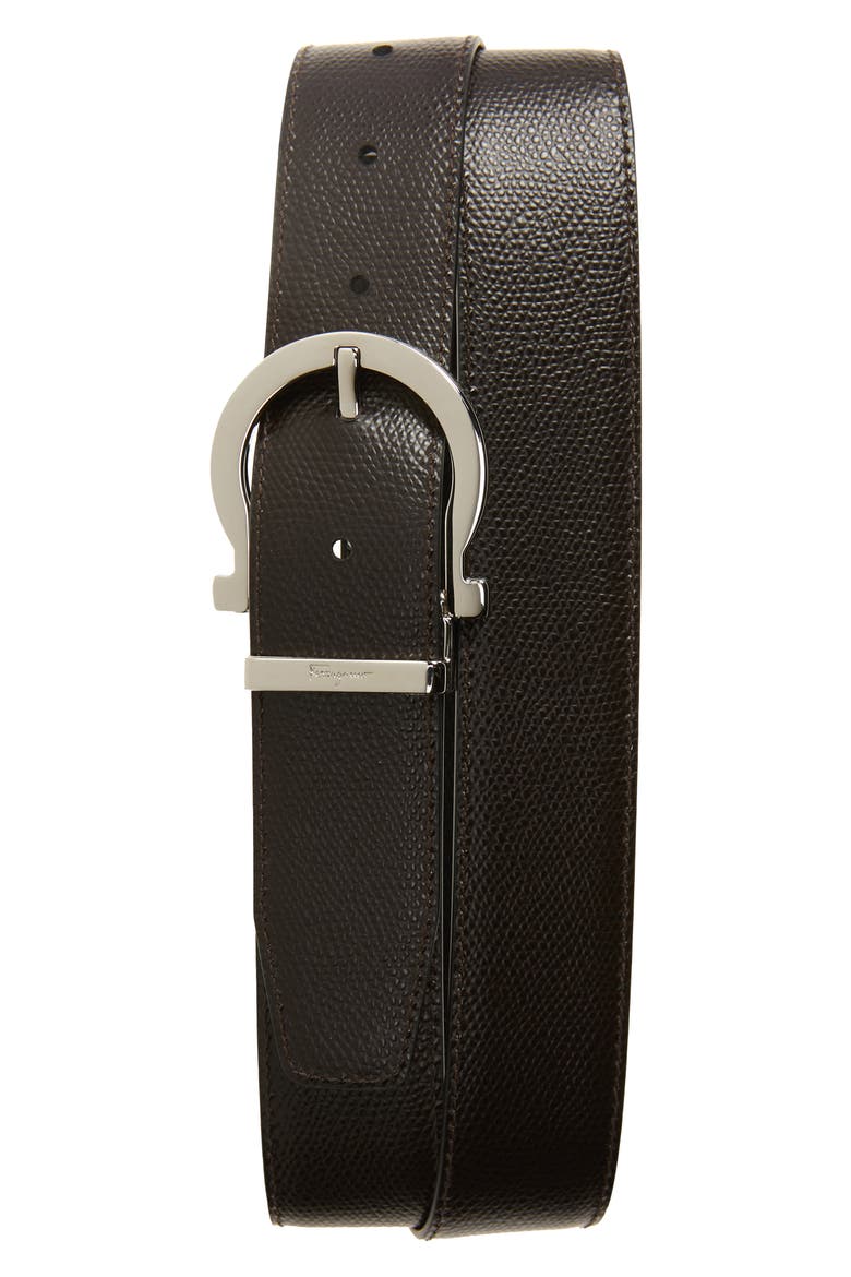 Reversible Textured Calfskin Belt, Alternate, color, NERO