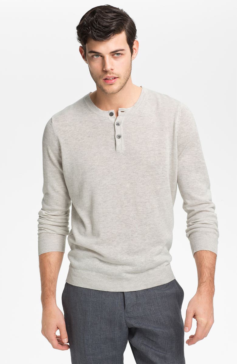Vince Linen Blend Henley Sweater, Main, color, 