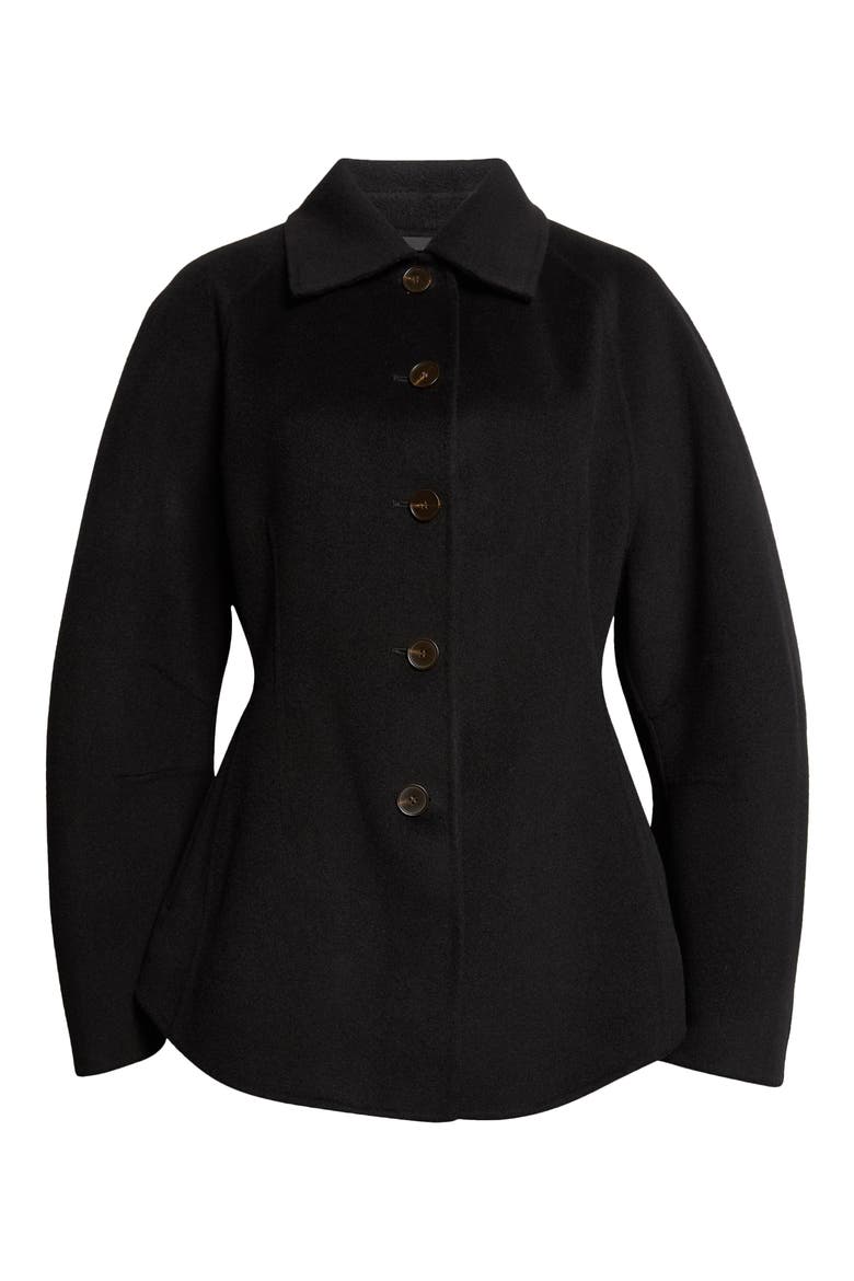 Double Faced Wool & Cashmere Sculptural Jacket, Main, color, BLACK