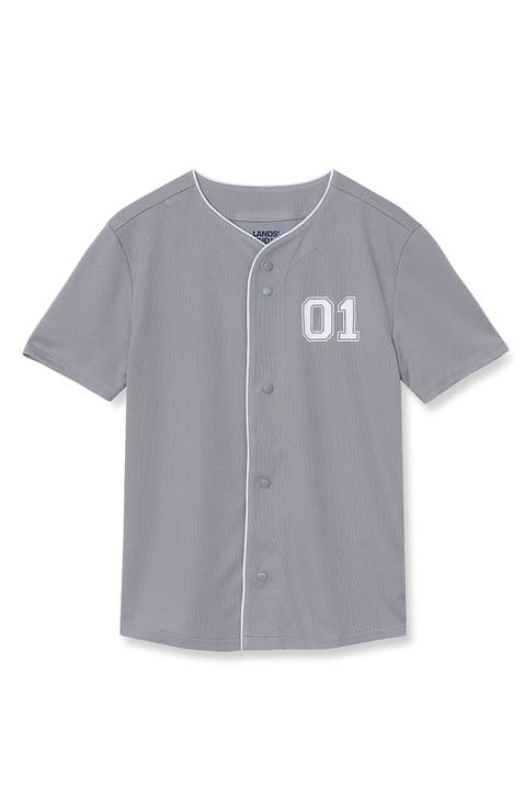 Boys Active Button Up Jersey Top