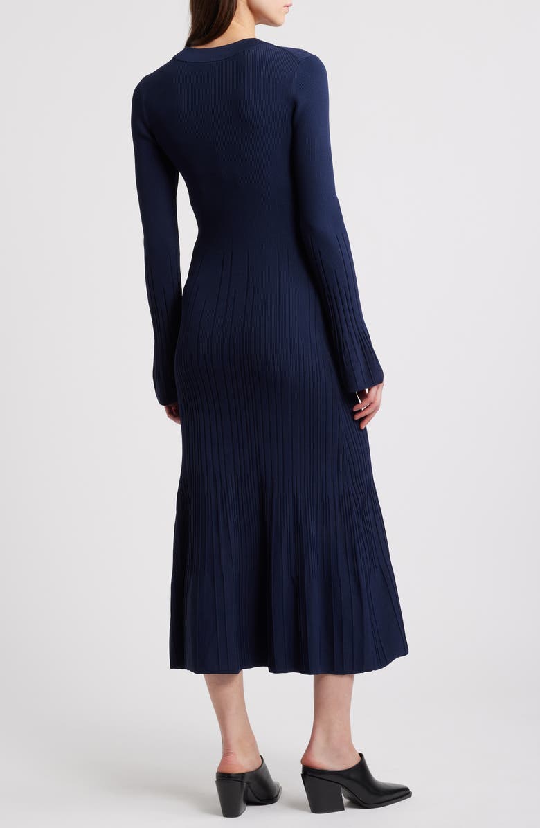 rag & bone Austen Long Sleeve Rib Sweater Dress, Alternate, color, Navy