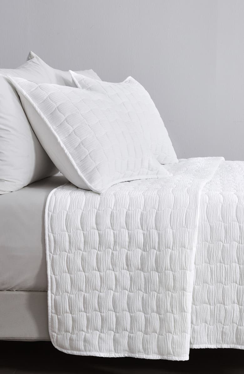 Woven & Weft Wave Stitched Quilt Set, Alternate, color, White