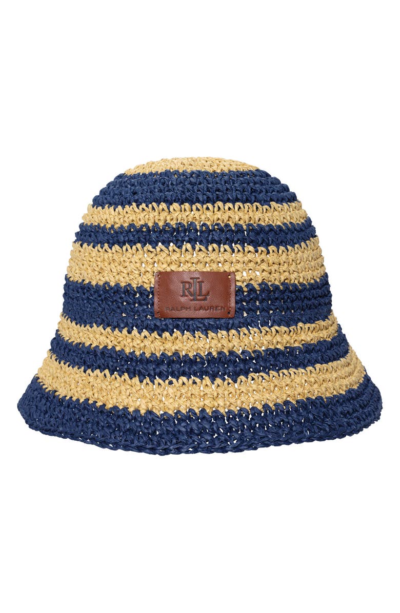 Lauren Ralph Lauren Crochet Straw Bucket Hat, Alternate, color,