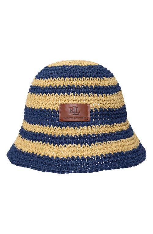 Ralph Lauren Lauren  Crochet Straw Bucket Hat