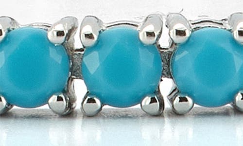 Shop Chloe & Madison Chloe And Madison Faux Turquoise Tennis Bracelet In Silver