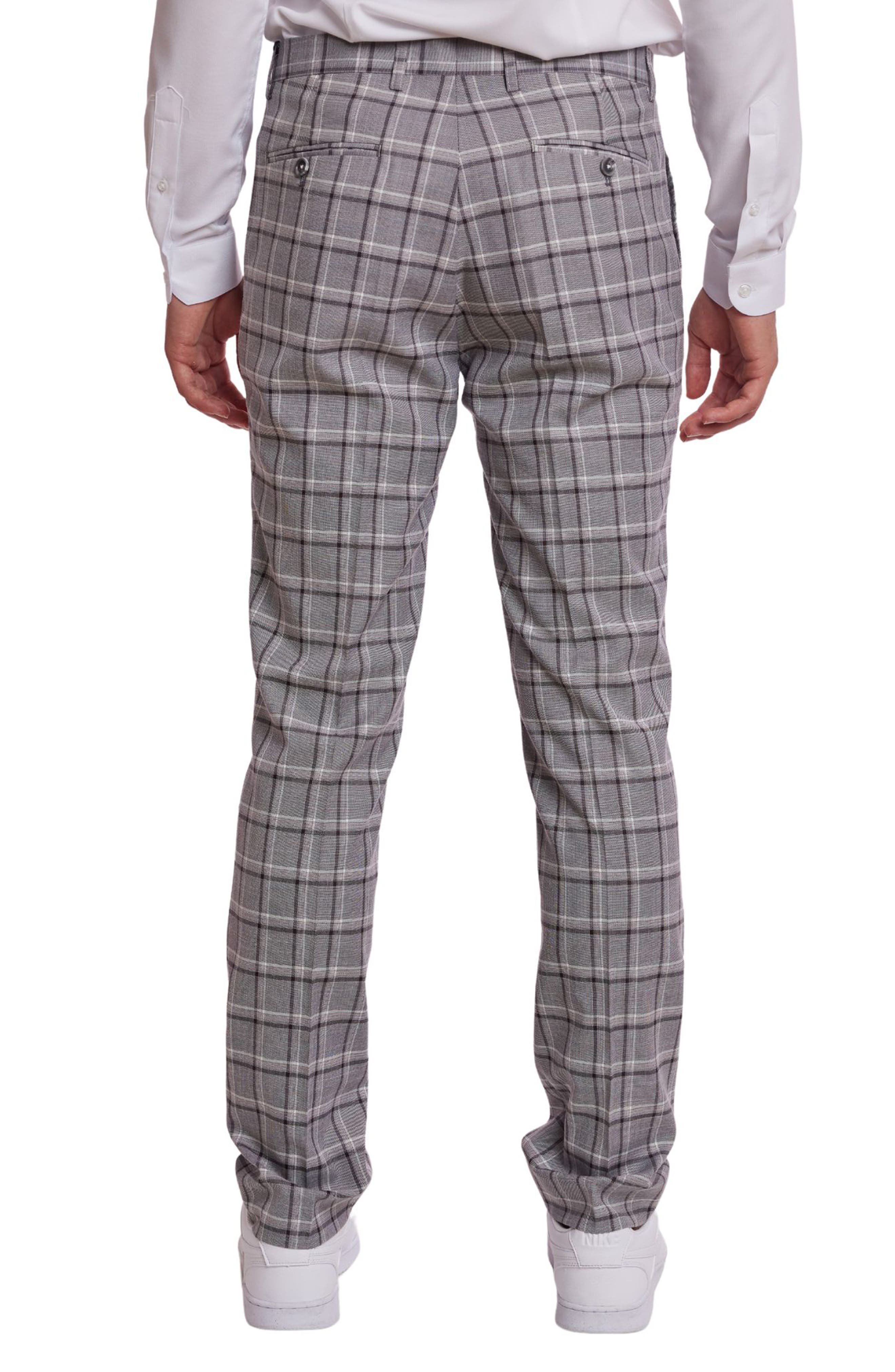 PAISLEY & GRAY Downing Slim Flat Front Windowpane Dress Pants