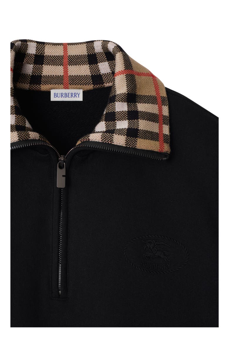 Burberry Check Collar Cotton Half-zip Sweatshirt (Men) | Nordstrom