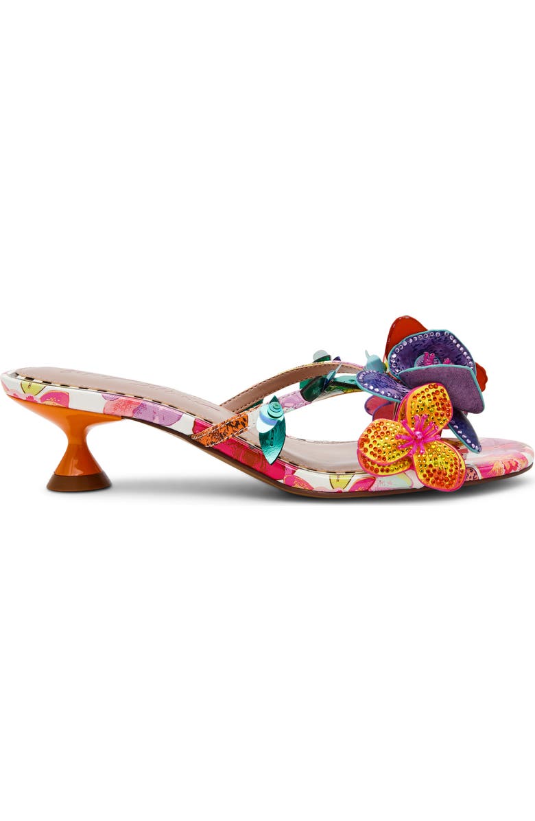 Betsey Johnson Beatriz Flower & Butterfly Sandal, Alternate, color, White Multi