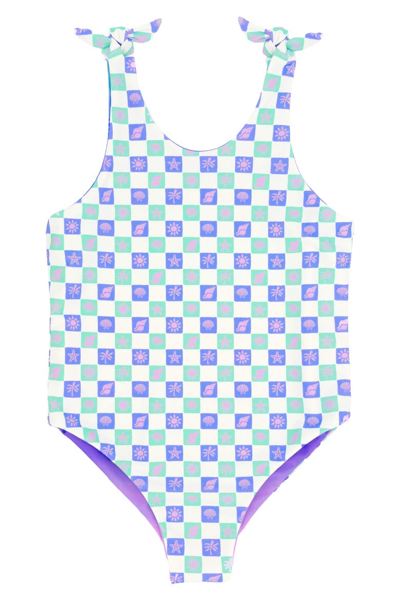 Kids' Skye Reversible One-Piece Swimsuit, Main, color, BLUE MULTI