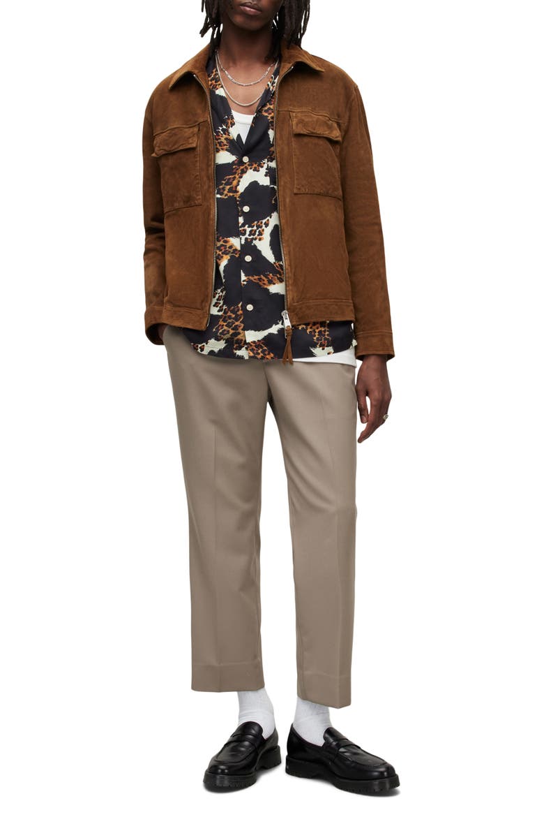 Cozza Suede Jacket, Alternate, color, MOCHA BROWN
