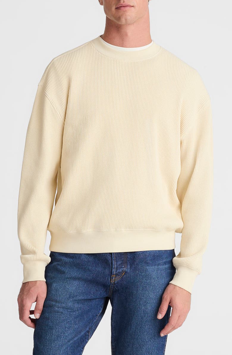 Madewell Waffle Sweatshirt, Main, color, Antique Cream
