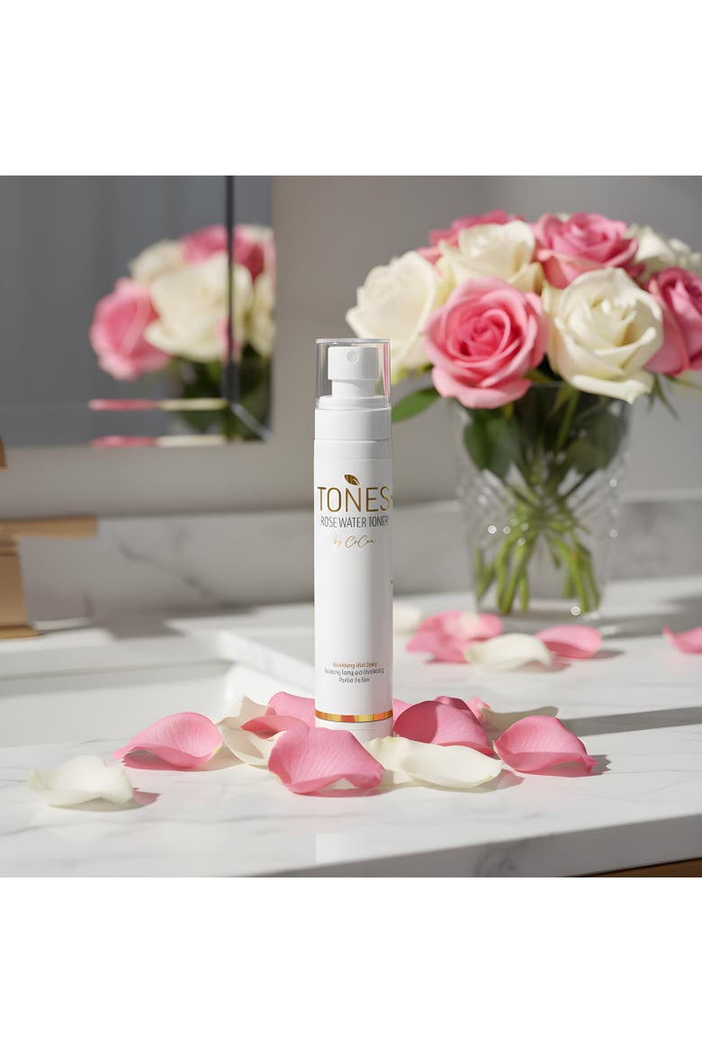 Rose Water + Mallow Flower Hydrating Toner Mist 4 fl oz, Alternate, color, White with golden words
