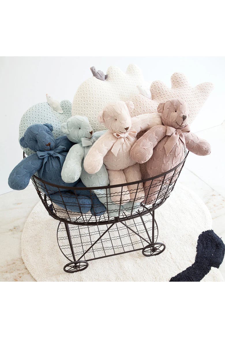 Plush Cable Knit Teddy Bear, Alternate, color, Dark Blue
