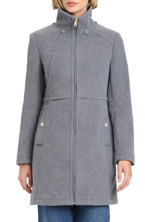 Vince Camuto Walking Coat With Removable Hood In Gray