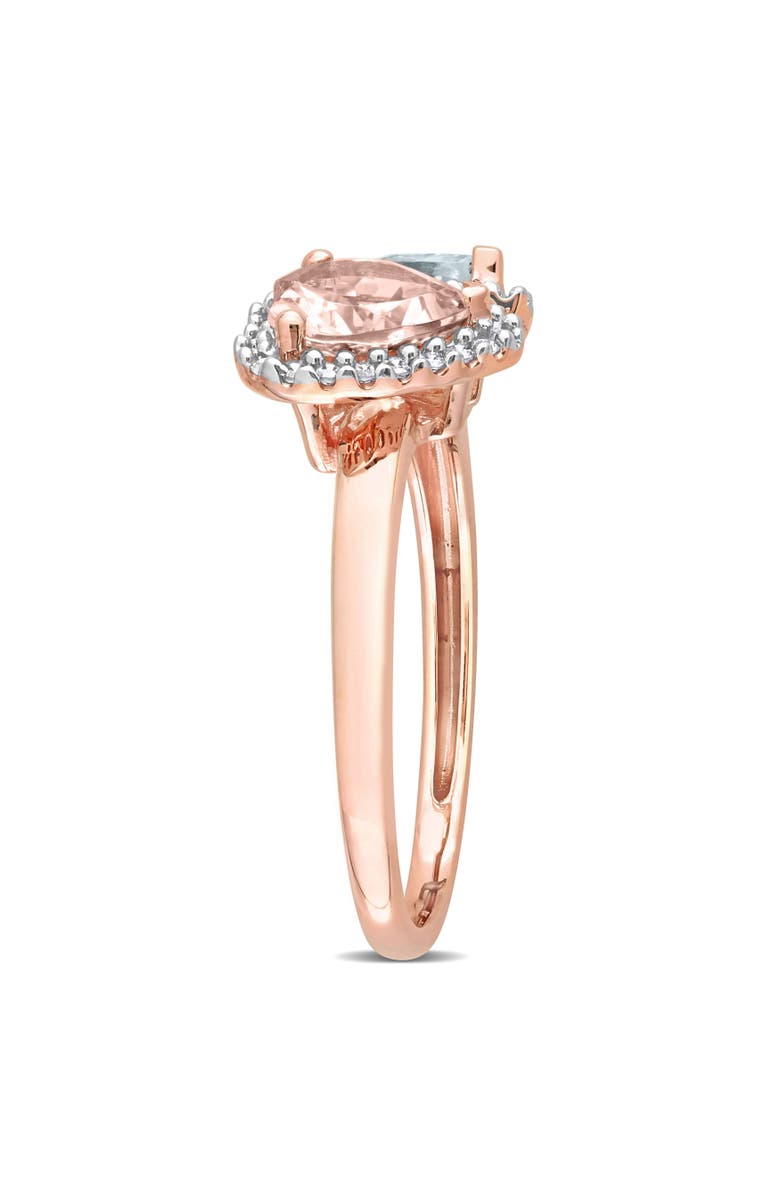 Julianna B. Morganite Aquamarine & Diamond Heart Ring 10k, Alternate, color,