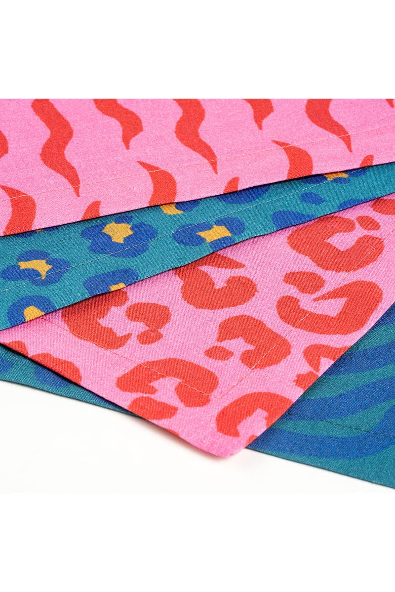 Nilufer's 4-pcs Digital Printed 100% Cotton Table Line, Alternate, color, Multicolor