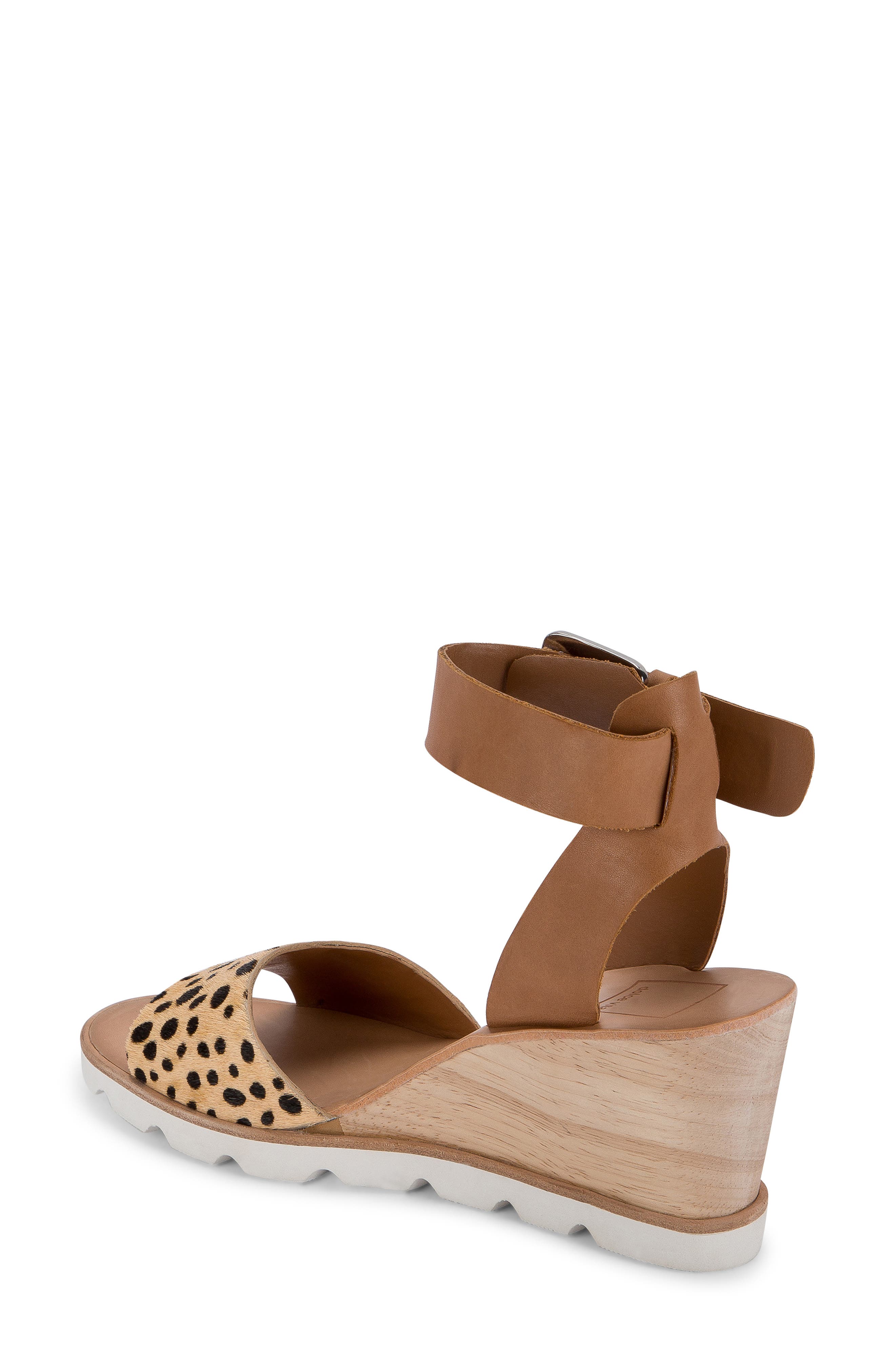 Melika Wedge Sandal, Alternate, color, LEOPARD PRINT CALF HAIR