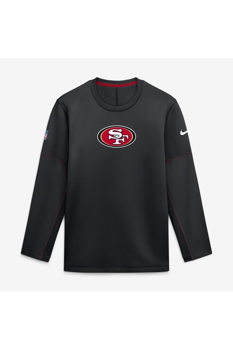 Men's Nike Black San Francisco 49ers Sideline Coaches Team Present Midweight Therma-FIT Sweatshirt, Main, color, Black