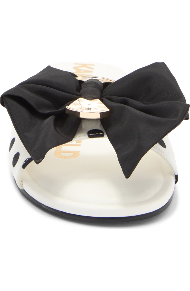KARL LAGERFELD PARIS Ciaran Bow Slide Sandal, Alternate, color, White/ Black