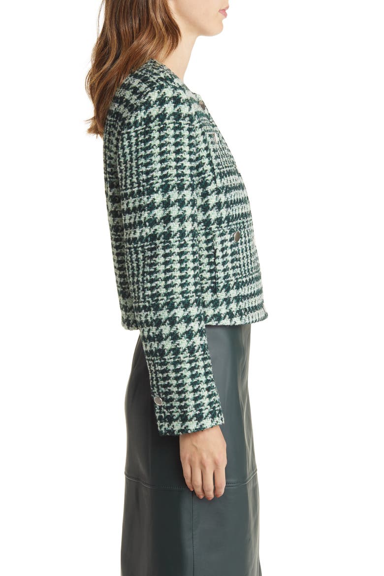 Janoa Houndstooth Crop Jacket, Alternate, color, COURT GREEN FANTASY