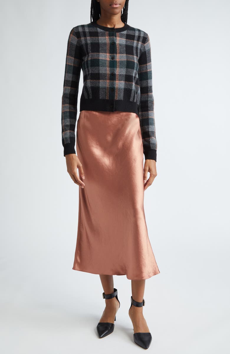 Vince Plaid Cashmere Cardigan, Alternate, color,