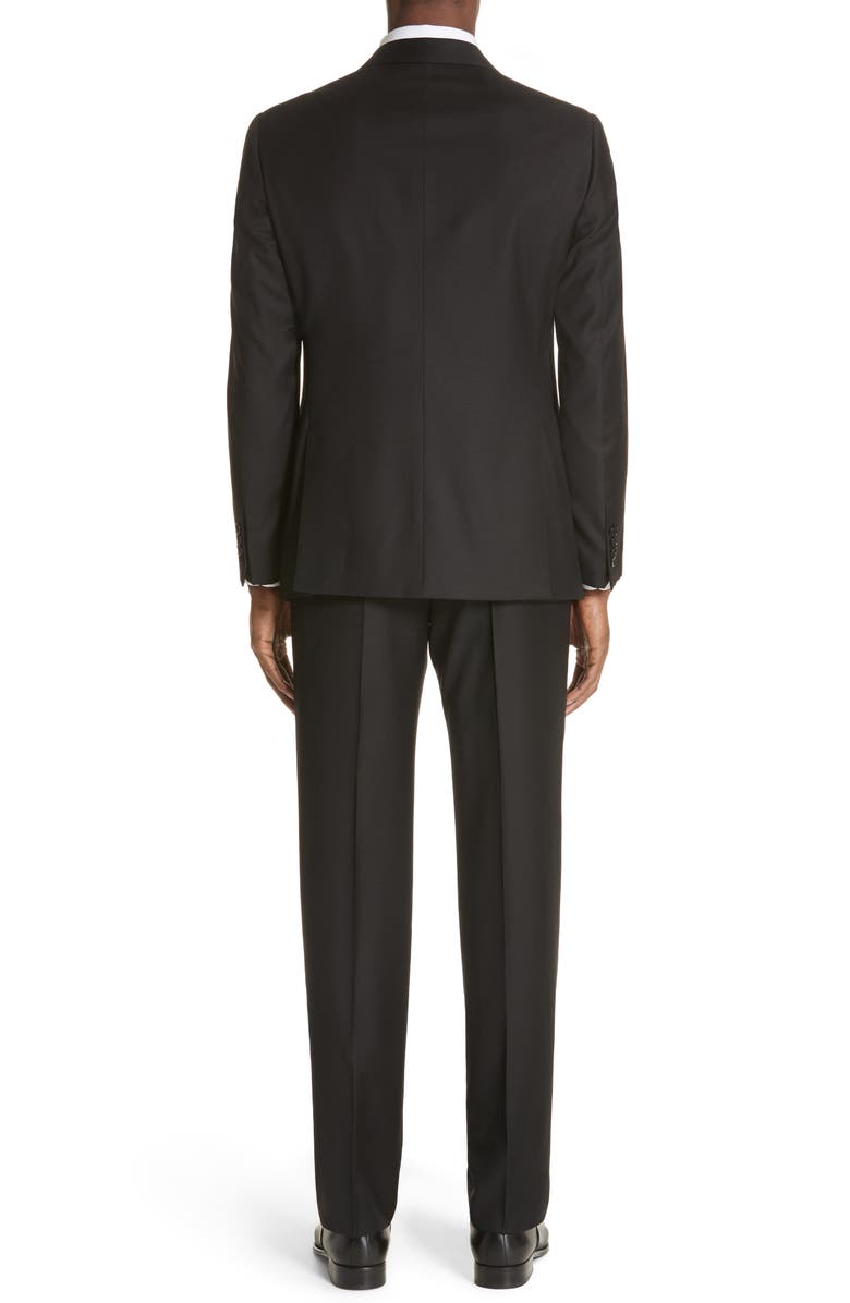 Emporio Armani Trim Fit Solid Wool Suit, Alternate, color, Solid Black