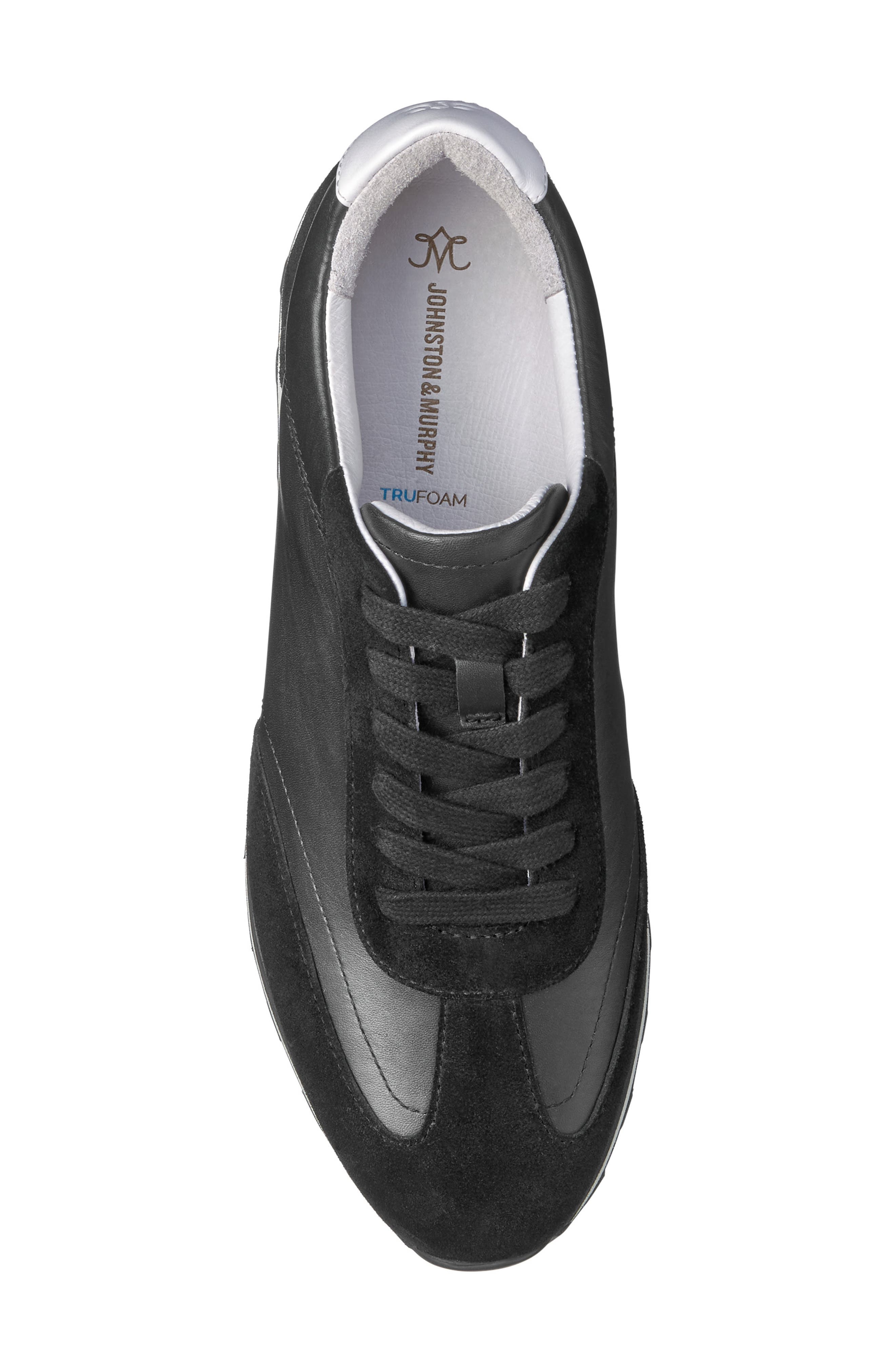 Piper T-Toe Sneaker, Alternate, color, BLACK NAPPA LEATHER/SUEDE