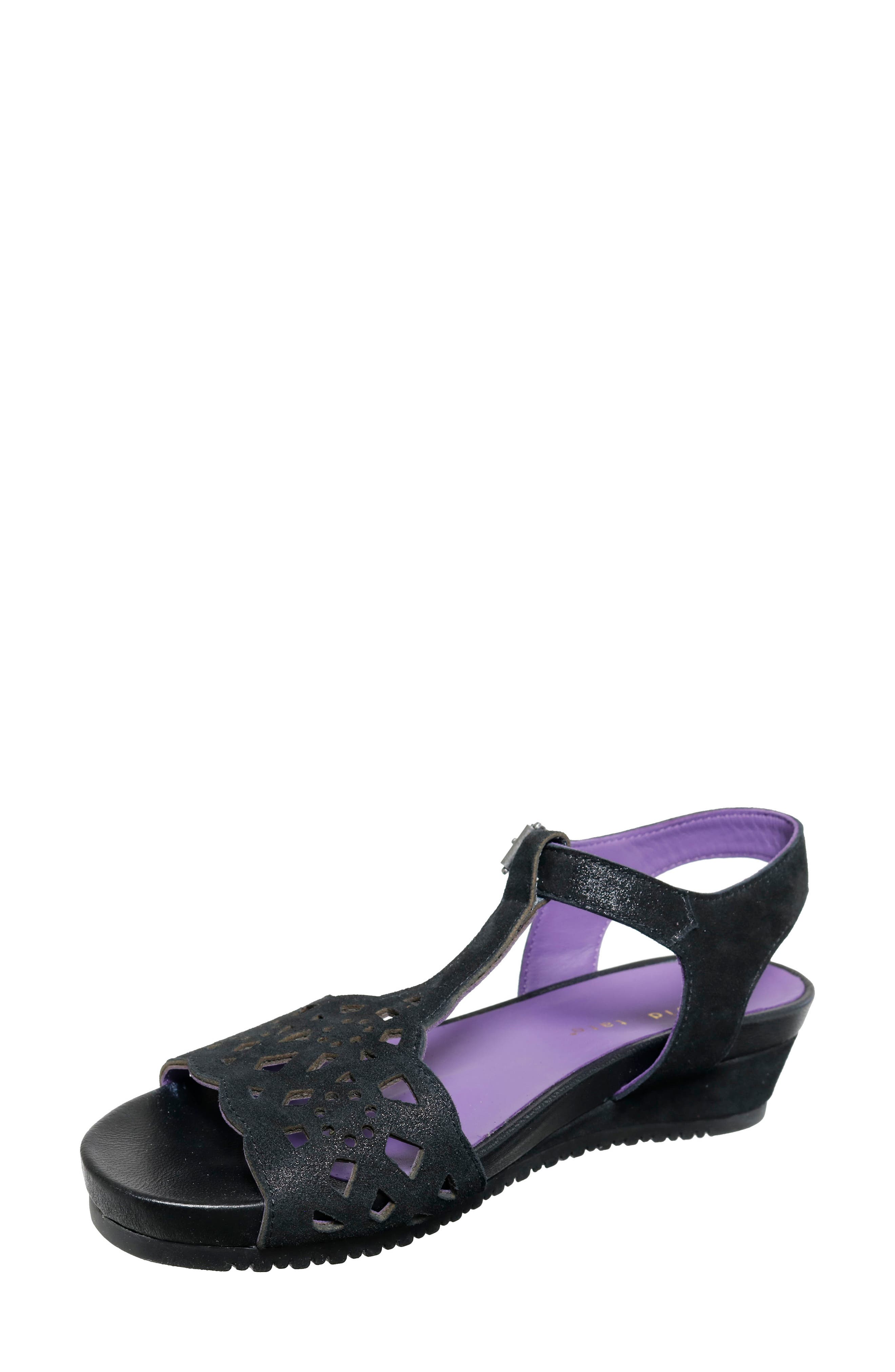 David Tate Oslo Wedge T-Strap Sandal, Alternate, color, 