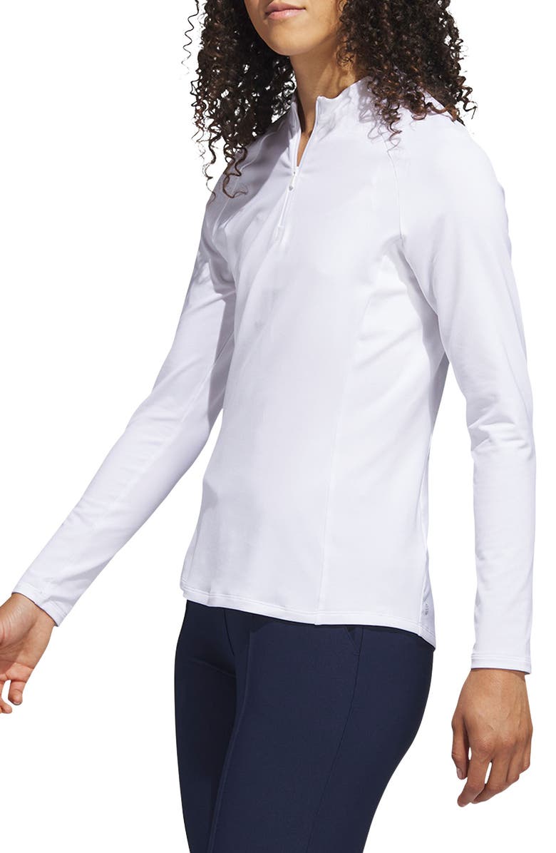 adidas Golf Quarter Zip Long Sleeve Golf Shirt, Alternate, color,