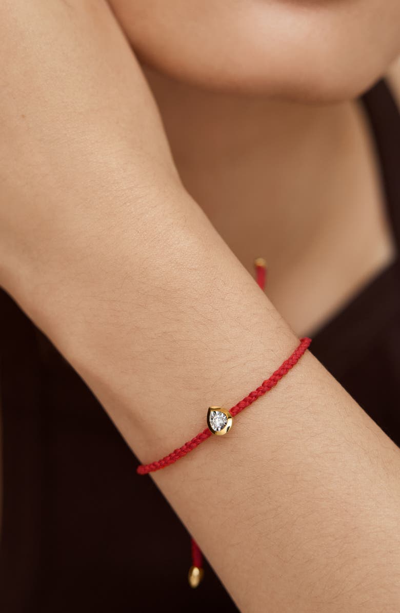 Monica Vinader Lab Grown Diamond Pear Slider Bracelet, Alternate, color,