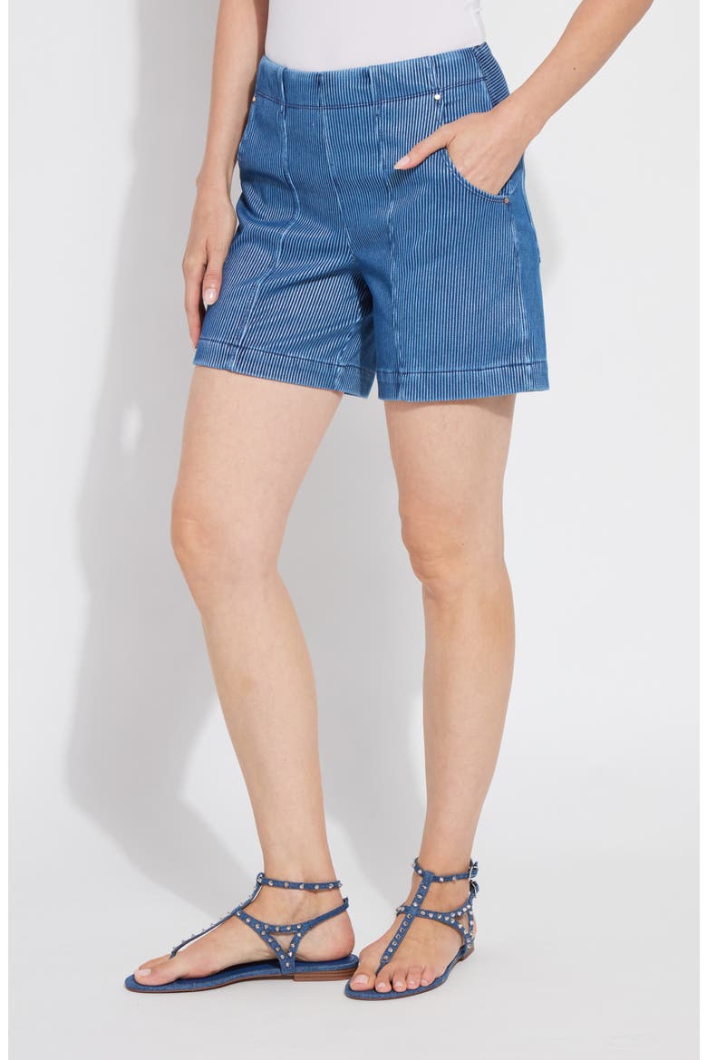 Amira Knit Shorts, Alternate, color, MID WASH SHEEN