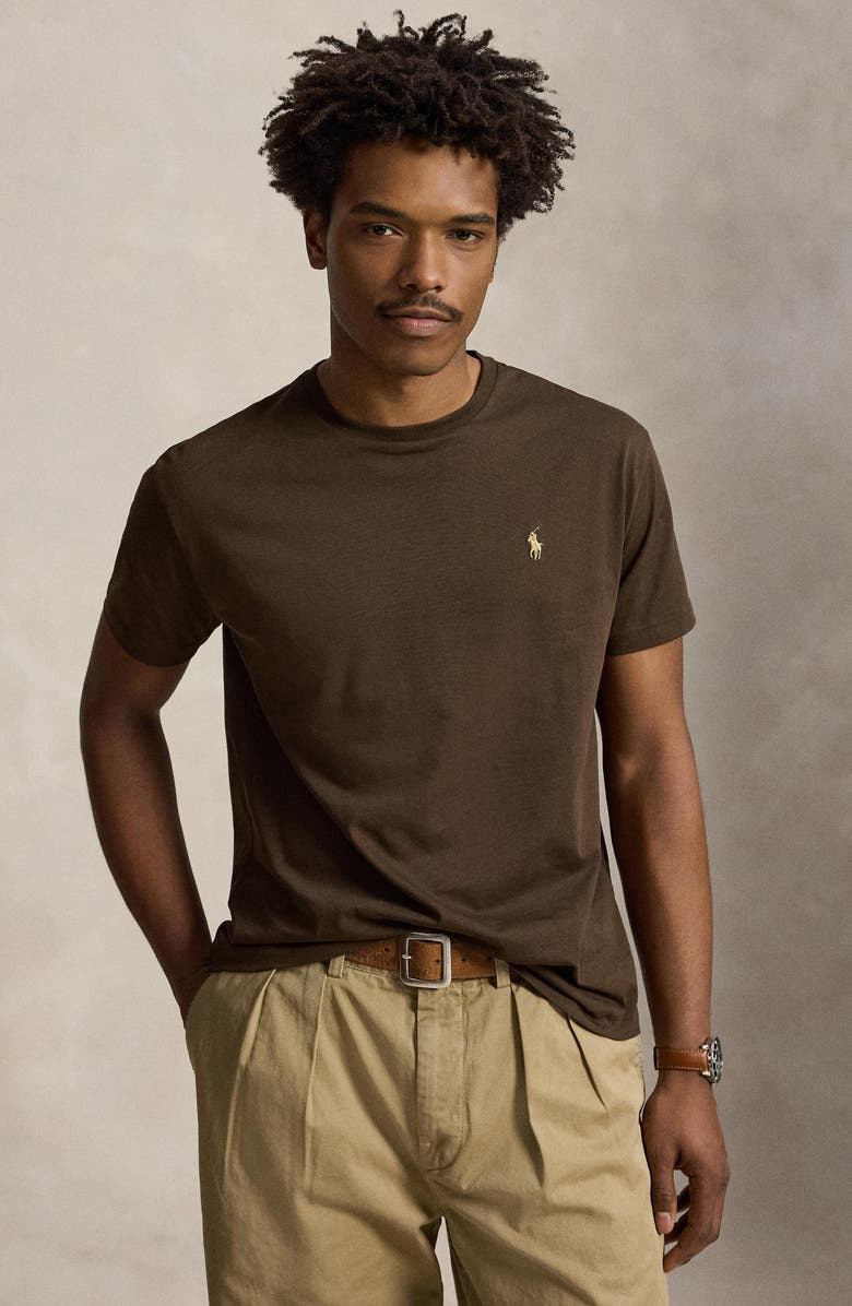 Polo Ralph Lauren Classic Fit Solid Cotton Jersey T-Shirt, Alternate, color, Nutmeg Brown